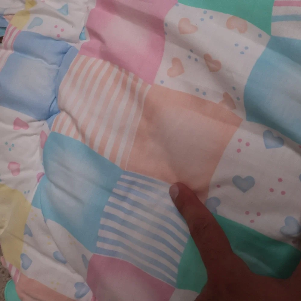 VTG 80s Pastel Teddy‎ Bear Bunny Cushion Pillow Wall Hanging 24x18 3D Balloons